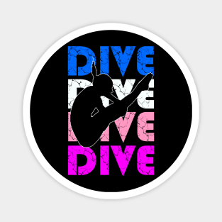 Girls Dive Pink Springboard High Diving Gift Magnet